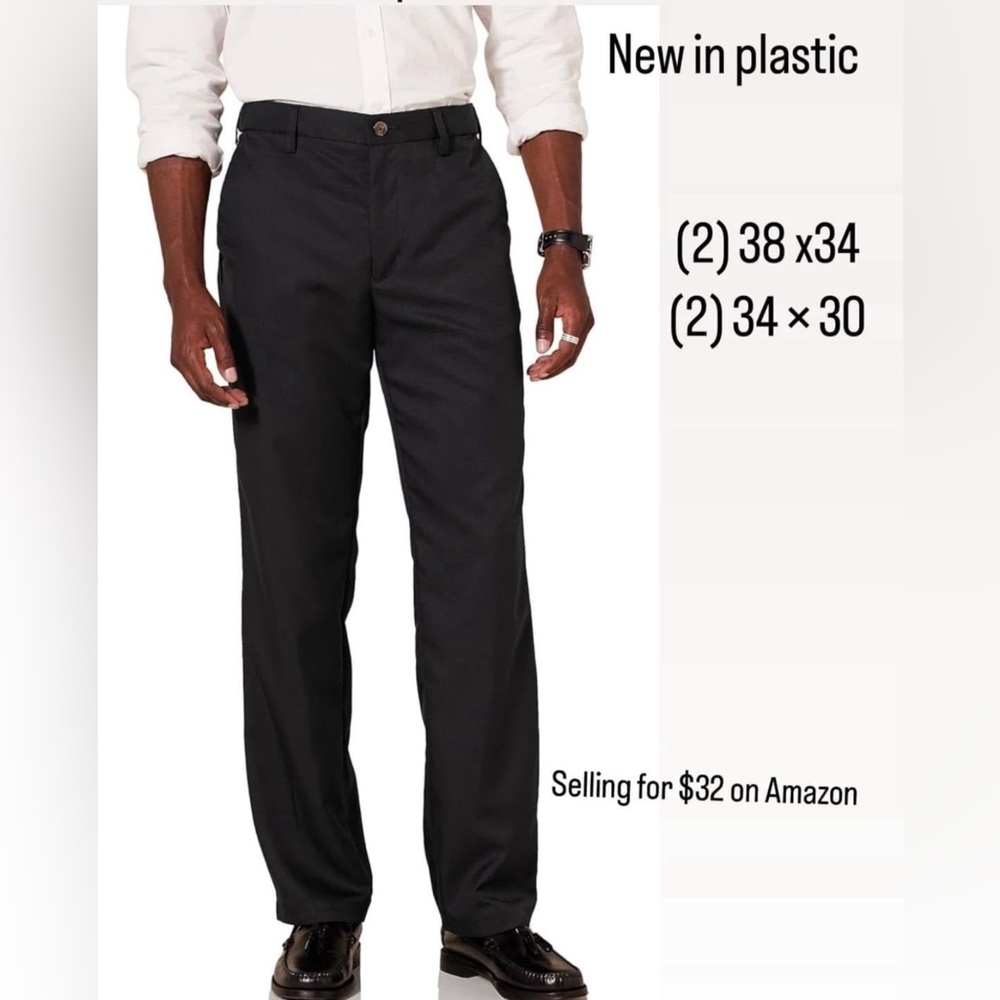 Black Dress Pants with Straight-Leg Cut